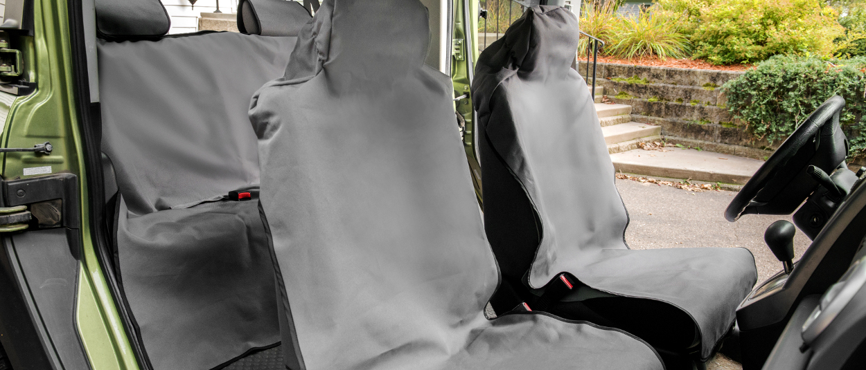 CURT Seat Defender™ grey temporary seat covers - bench and bucket CURT Seat Defender™ grey temporary seat covers - bench and bucket