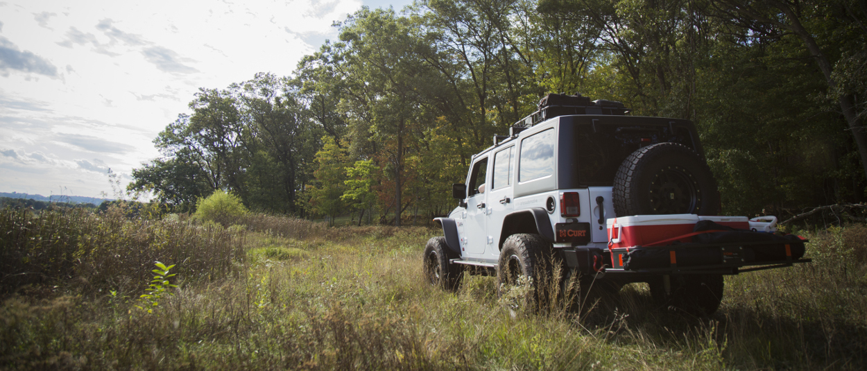 CURT cargo management cargo carrier on Jeep Wrangler CURT cargo management cargo carrier on Jeep Wrangler