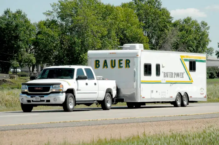GMC Truck Pulling Toy Hauler GMC Truck Pulling Toy Hauler