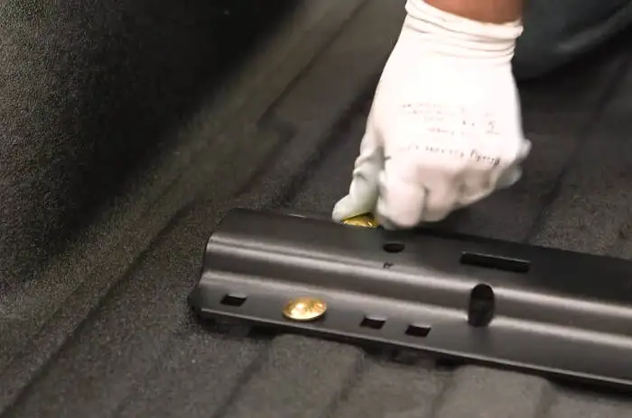 Install Bolts in Second 5th Wheel Rail Install Bolts in Second 5th Wheel Rail