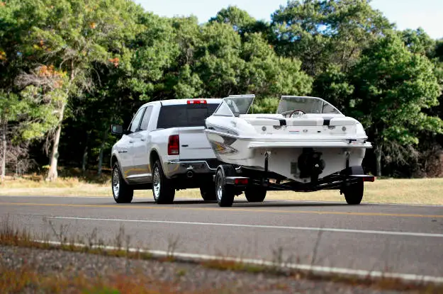 Pickup Truck Towing Boat Trailer Pickup Truck Towing Boat Trailer