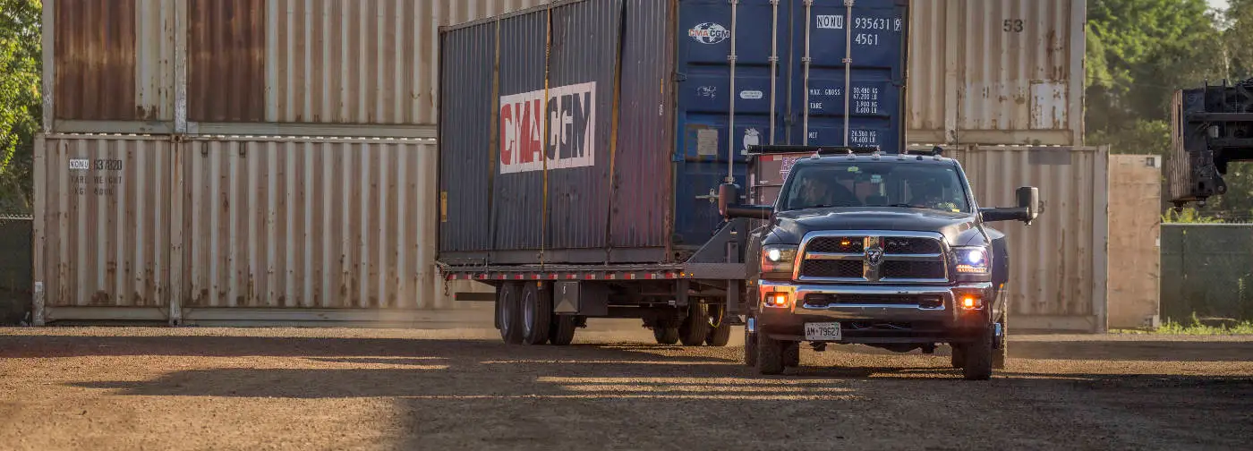 Pickup Truck Towing Heavy Trailer Pickup Truck Towing Heavy Trailer