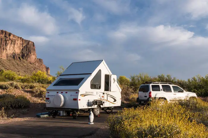 SUV Hauling A-Frame Camper SUV Hauling A-Frame Camper