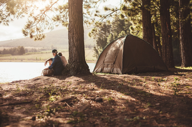 Tent camping on lakeshore - CURT class 1 hitches Tent camping on lakeshore - CURT class 1 hitches