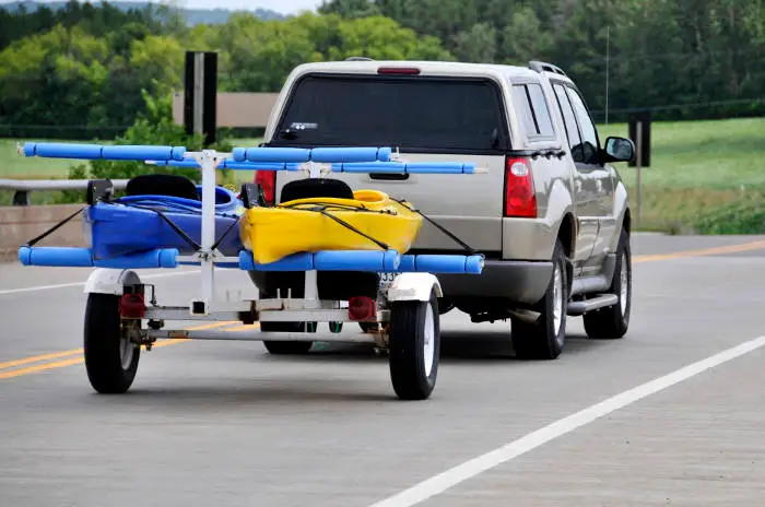 Truck Towing Kayak Trailer Truck Towing Kayak Trailer