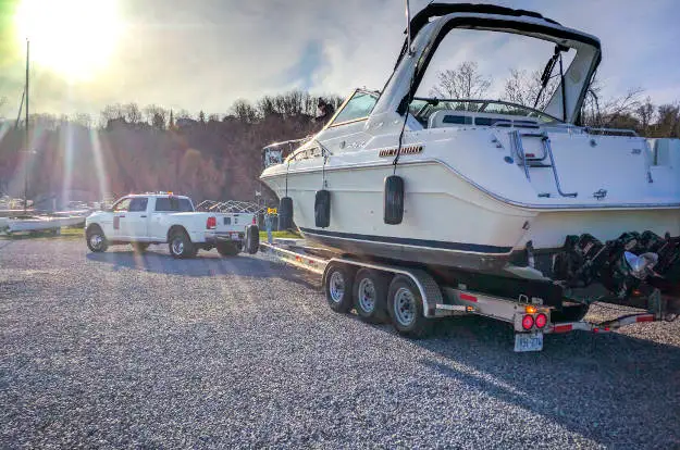 Truck Towing Large Boat Truck Towing Large Boat