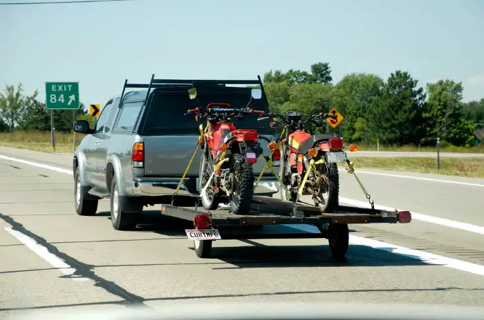 Truck Towing Motorcycle Trailer Truck Towing Motorcycle Trailer