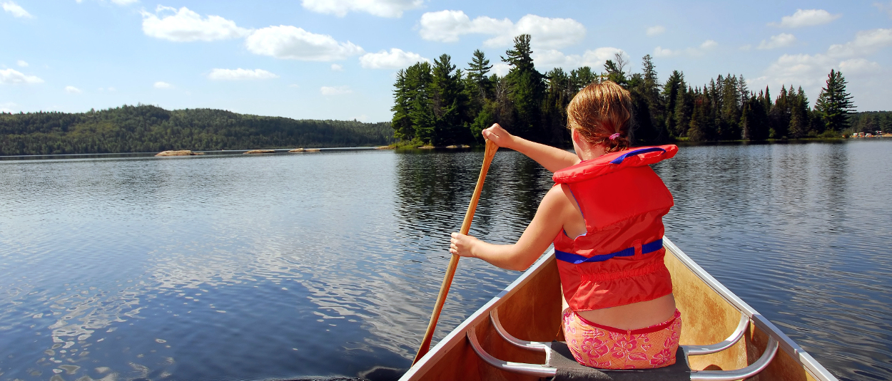 Woman canoeing on lake - CURT class 1 hitches Woman canoeing on lake - CURT class 1 hitches